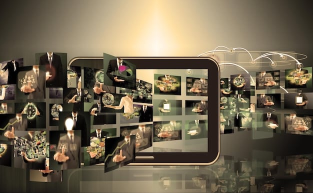 A split-screen image showcasing various short-form video ads on different social media platforms. The ads are engaging, visually appealing, and tailored to the specific platform's audience.