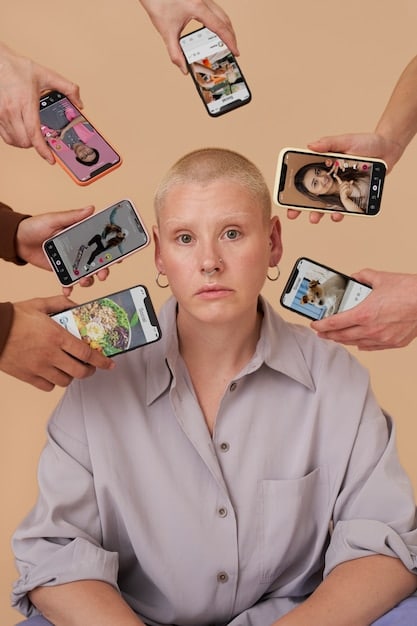 A collage showing different interfaces of social media platforms like Instagram, Facebook, and TikTok, with product ads integrated into the feeds. The images highlight shopping icons and 