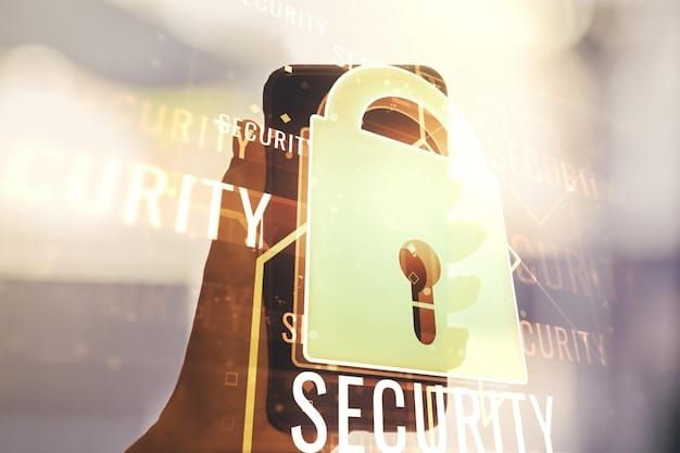 An image of a digital lock overlayed on a social media feed, representing the need for enhanced security measures in social commerce.