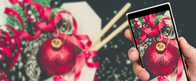 A close-up shot of a smartphone screen displaying a social media advertisement from a small, local business. The ad features high-quality product photography and includes a clear call-to-action button for purchasing directly within the app.