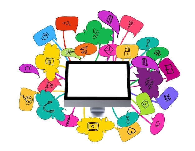 A colorful graphic depicting various types of engaging content formats such as videos, infographics, blog posts, and interactive quizzes, all connected by lines to a website landing page, symbolizing the flow of traffic.
